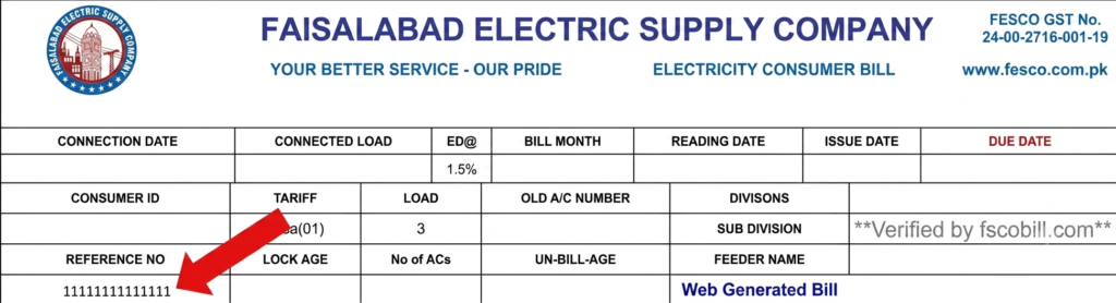 FESCO Online Bill